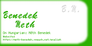 benedek meth business card
